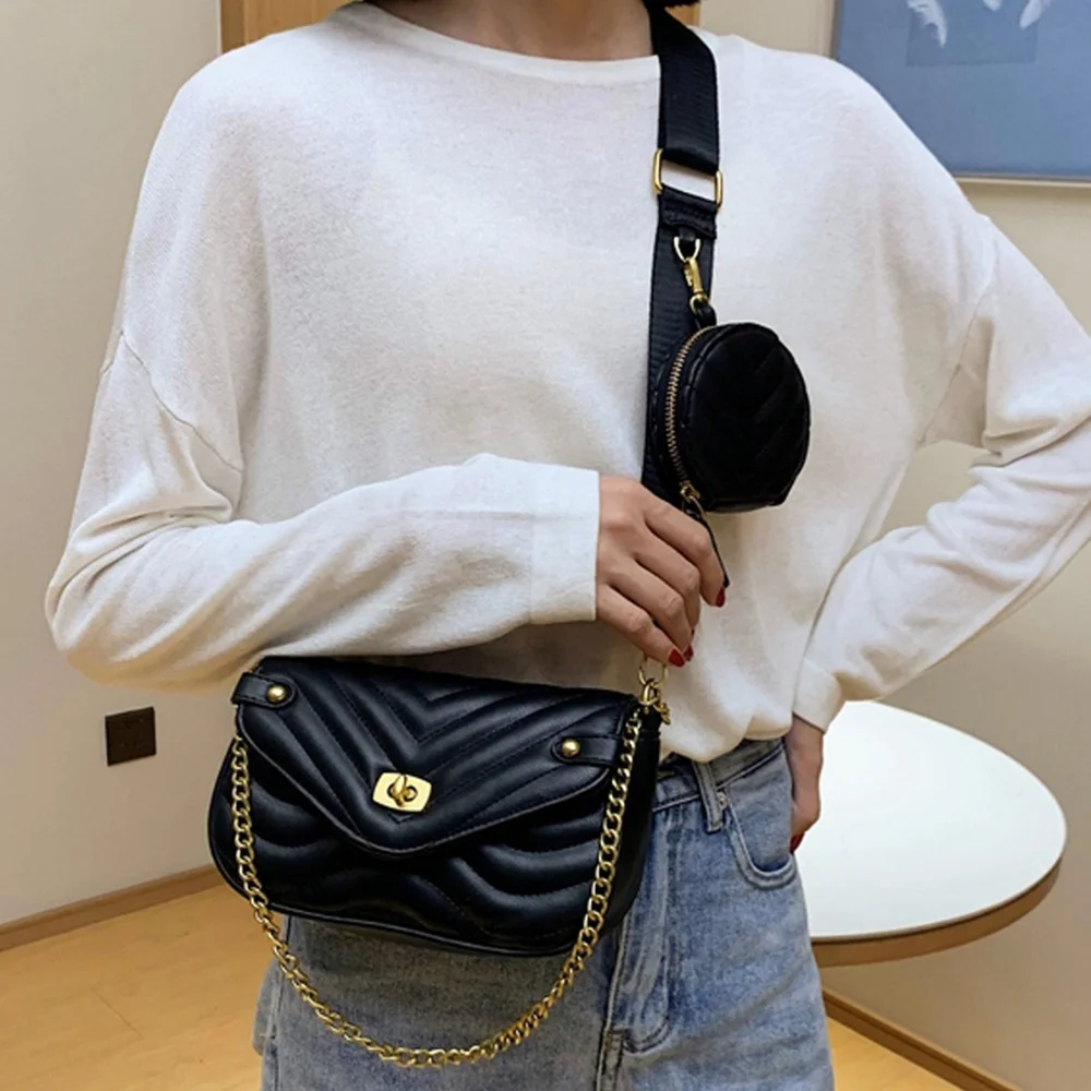 Brand New Woman PU Leather  Crossbody purse/handbag with mini coin bag
